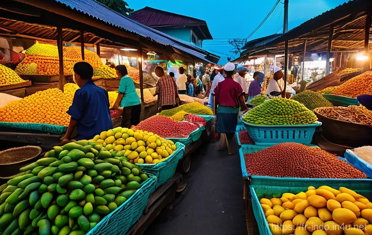인도네시아 전통 시장 탐방 - Prompt 1: Morning Market Awakening**