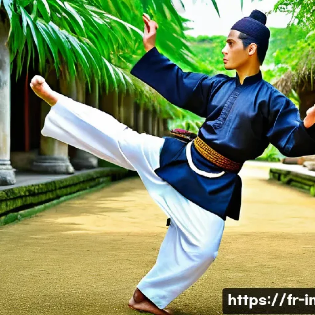 인도네시아의 전통 스포츠 - **Pencak Silat: The Dance of Ancestors** An energetic, graceful, and powerful male Pencak Silat ...