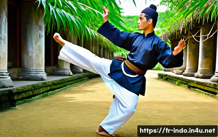 인도네시아의 전통 스포츠 - **Pencak Silat: The Dance of Ancestors** An energetic, graceful, and powerful male Pencak Silat ...